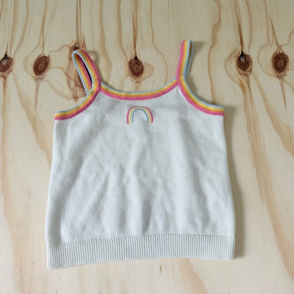 Old Navy Knitted Rainbow Shirt Girls Size Large 10-12